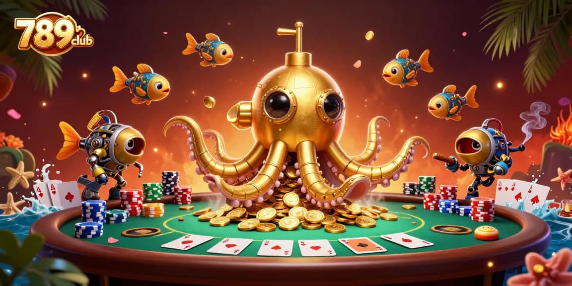 Experience immersive gaming at 789club with dynamic poker tables and vibrant 3D elements.