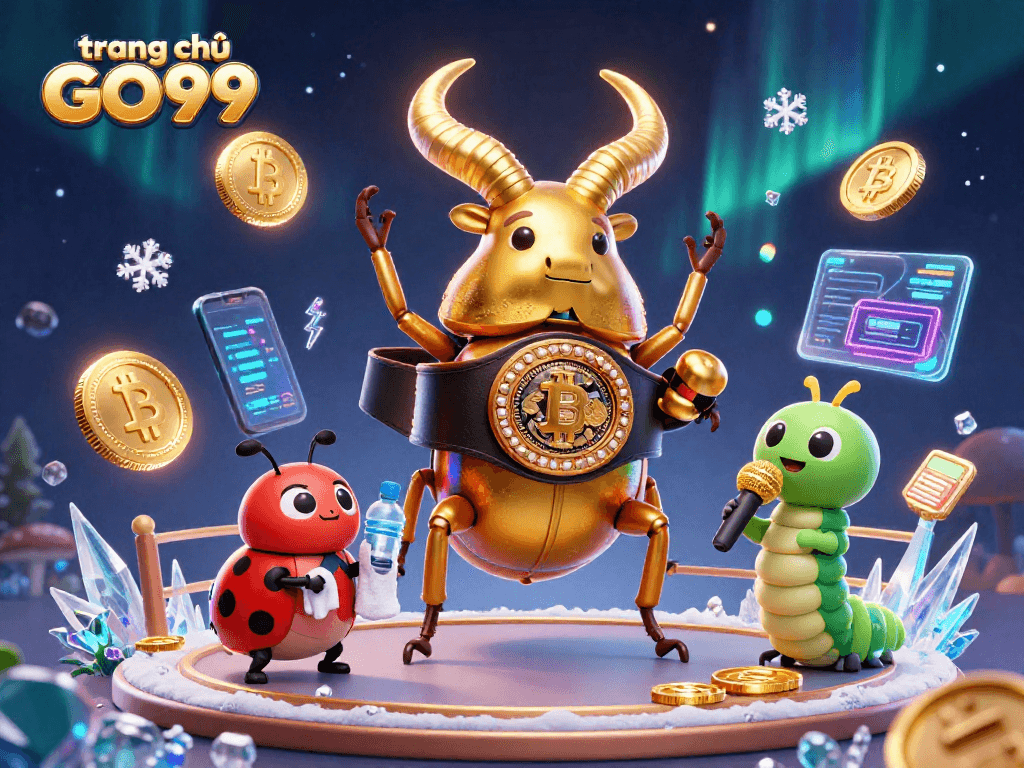 Engage with innovative gaming at trang chủ GO99, featuring vibrant characters and digital coins.