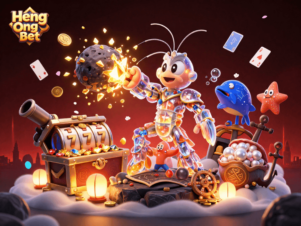 Engage in the thrilling adventures of Heng Ong Bet with this vibrant 3D digital illustration.