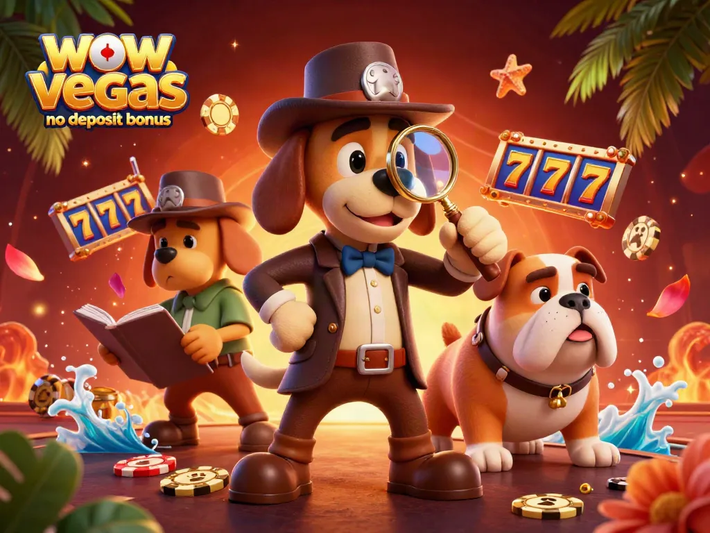 Join the excitement with wow vegas no deposit bonus, featuring charming characters in a vibrant casino scene.