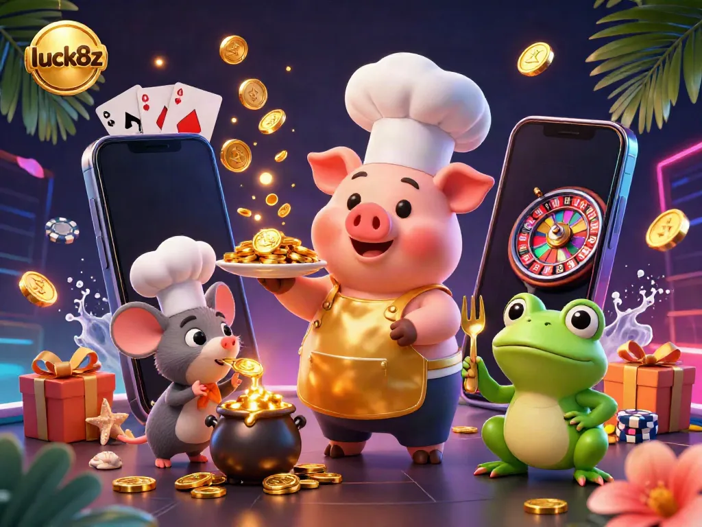 Engage in vibrant gaming adventures with luck8z, featuring gold coins and charismatic characters.
