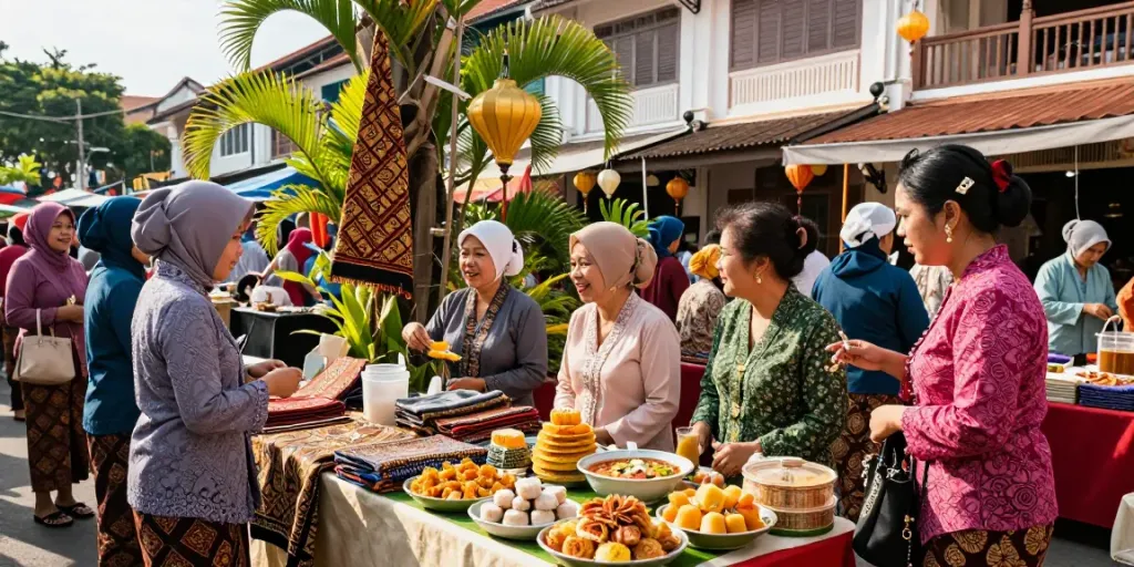 Traditional Nyonya 4D market scene showcasing vibrant culture and delicacies.