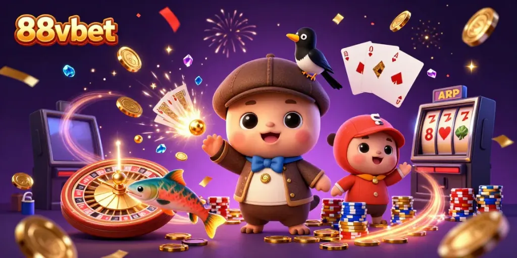 Engage with 88vbet's magical casino adventure featuring cute Nessie, gold coins, and thrilling games.