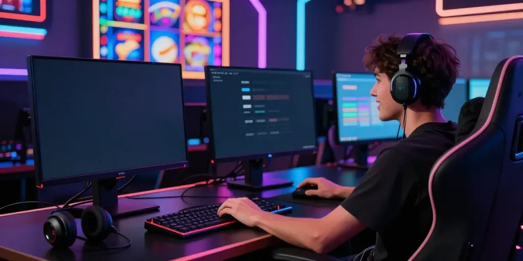 Pemain bersemangat bermain slot online di RAJALANGIT77 dengan suasana modern dan menarik.