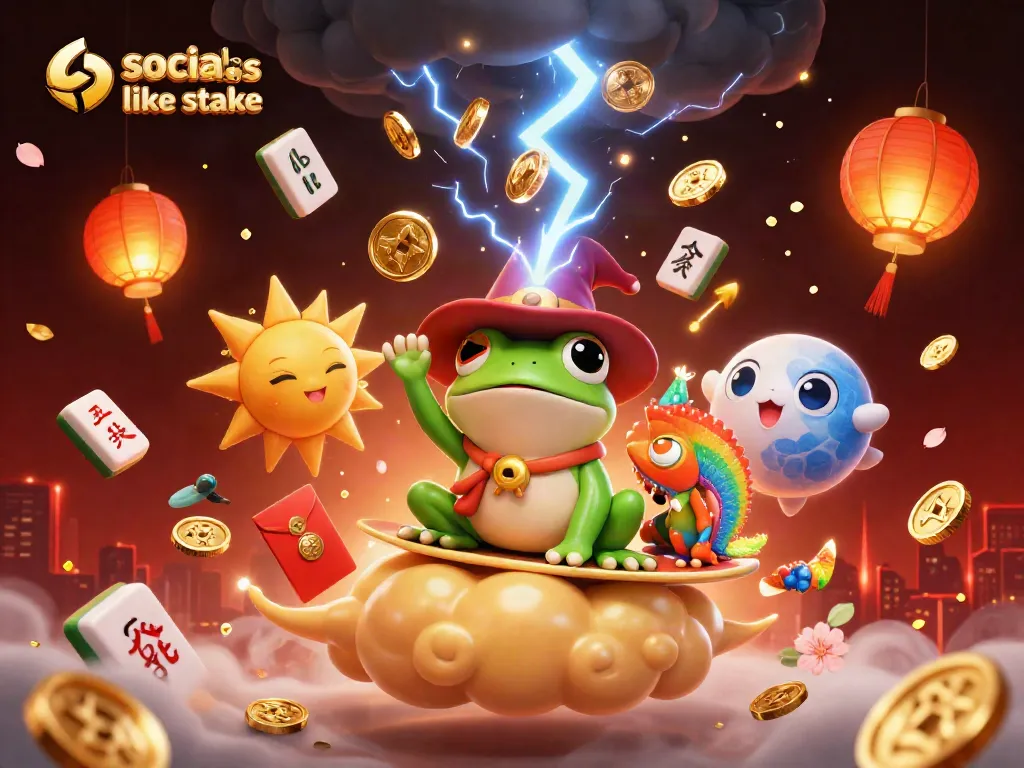 Engage with social casinos like stake, featuring vibrant characters amidst a dynamic casino scene.