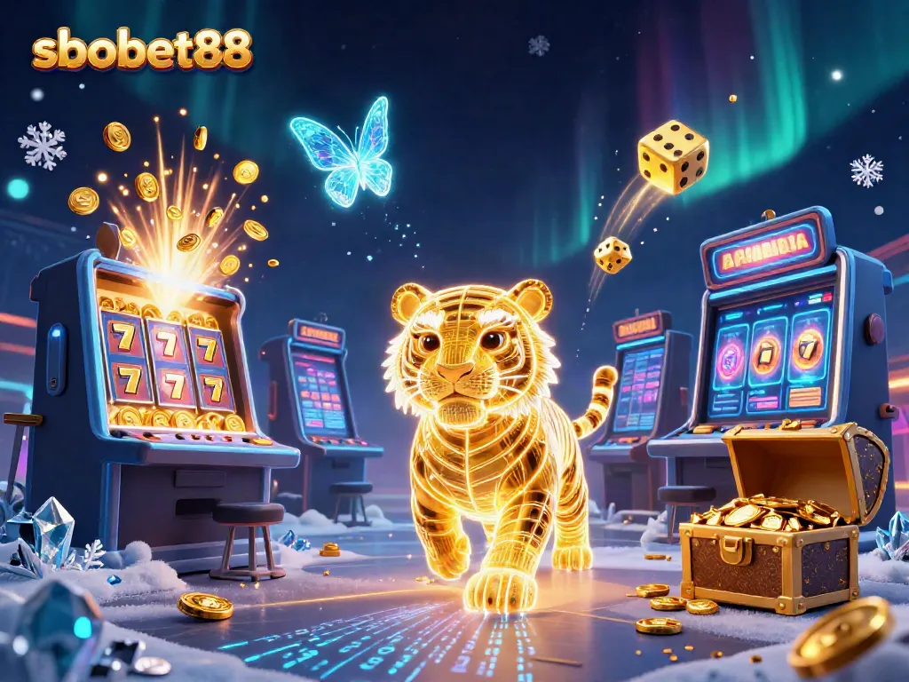 Experience thrilling betting with sbobet88 showcased through a stunning neon casino illustration.