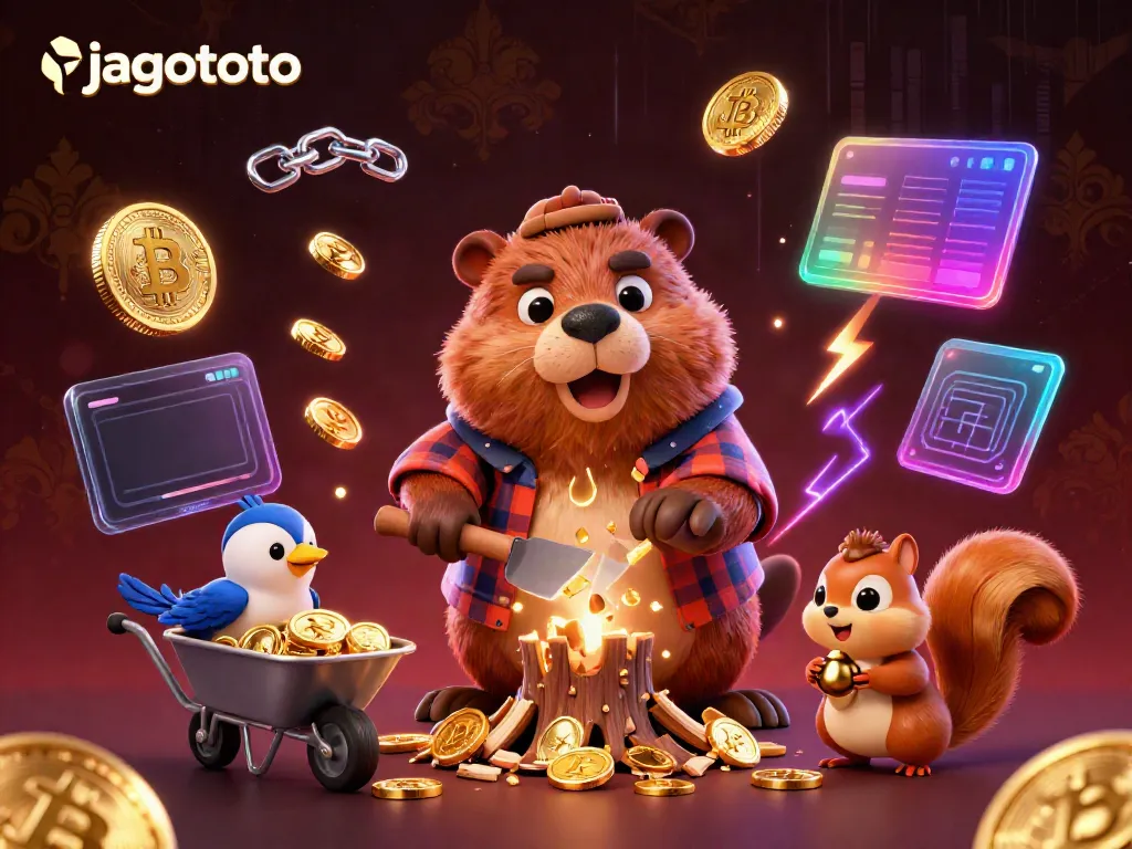 JAGOTOTO menghadirkan suasana bermain kasino dengan petugas kartun ceria dan keberuntungan koin emas