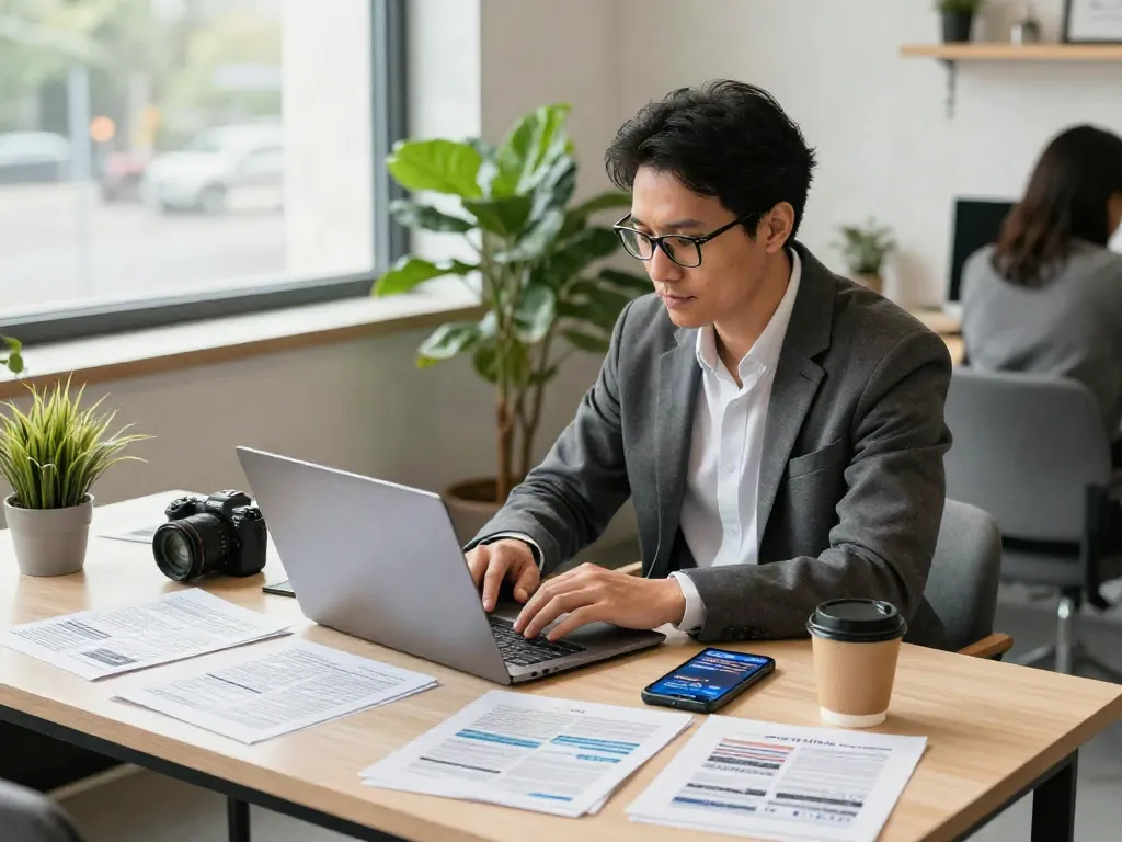 Job search strategies for หางาน in a modern workspace setting.