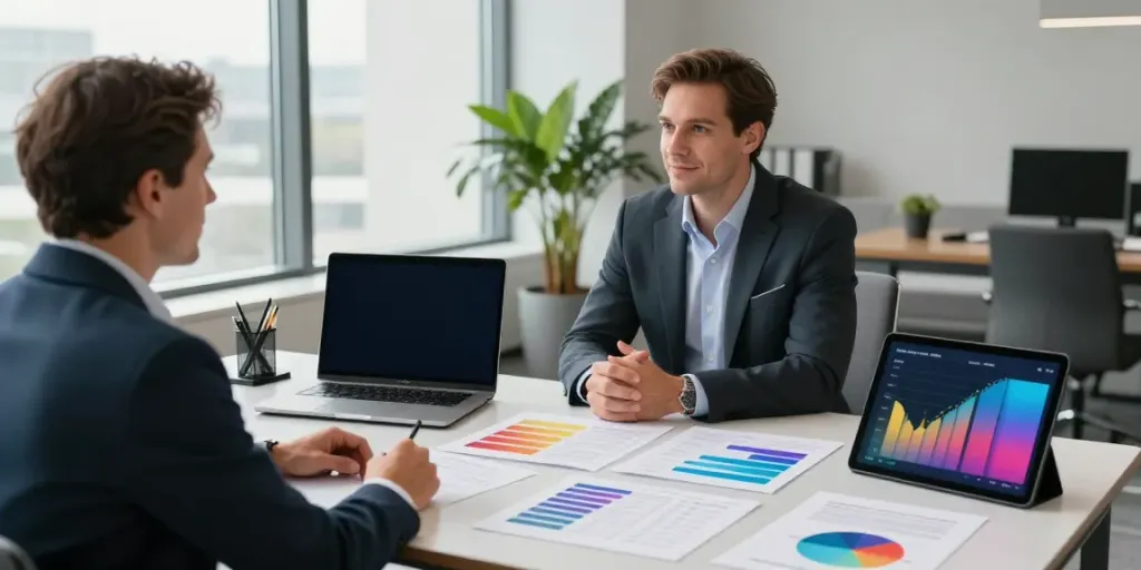Ed Rempel review in a modern financial consultation setting with documents and digital devices.