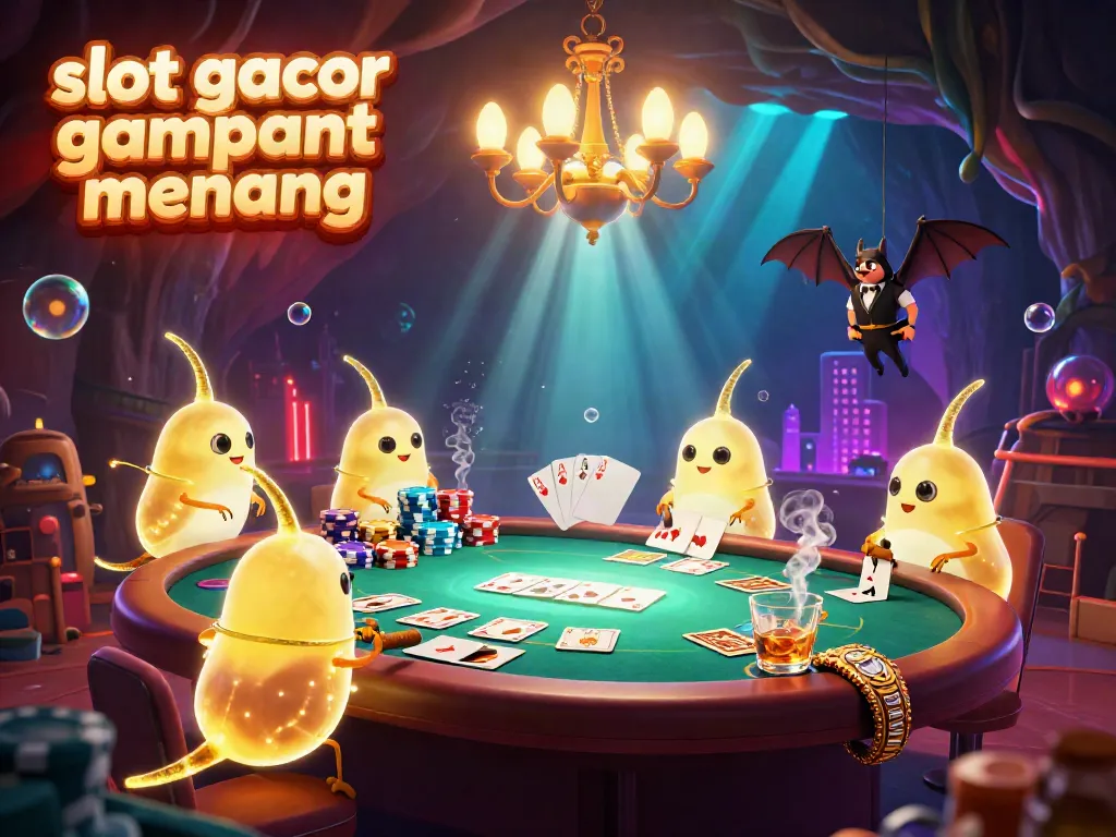 Experience the thrill of slot gacor gampang menang in a vibrant, cartoon-style cave casino.