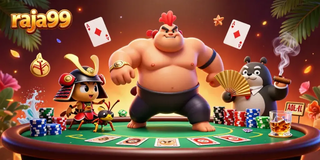 Experience thrilling action with raja99 as colorful casino characters animate the scene.