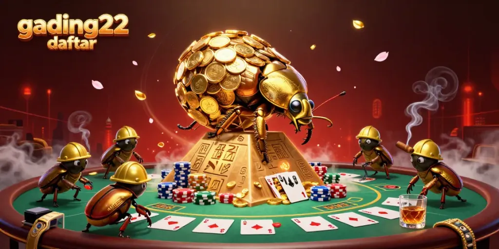 Engage in gading22 daftar excitement with golden beetles and vibrant casino elements.