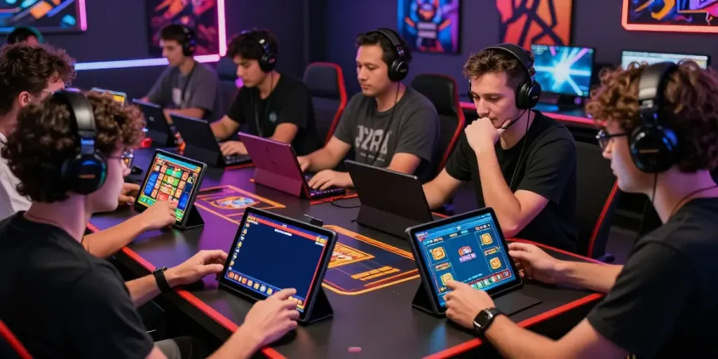 Pengalaman permainan bukumimpi138 dengan pemain bersemangat di lingkungan gaming digital.