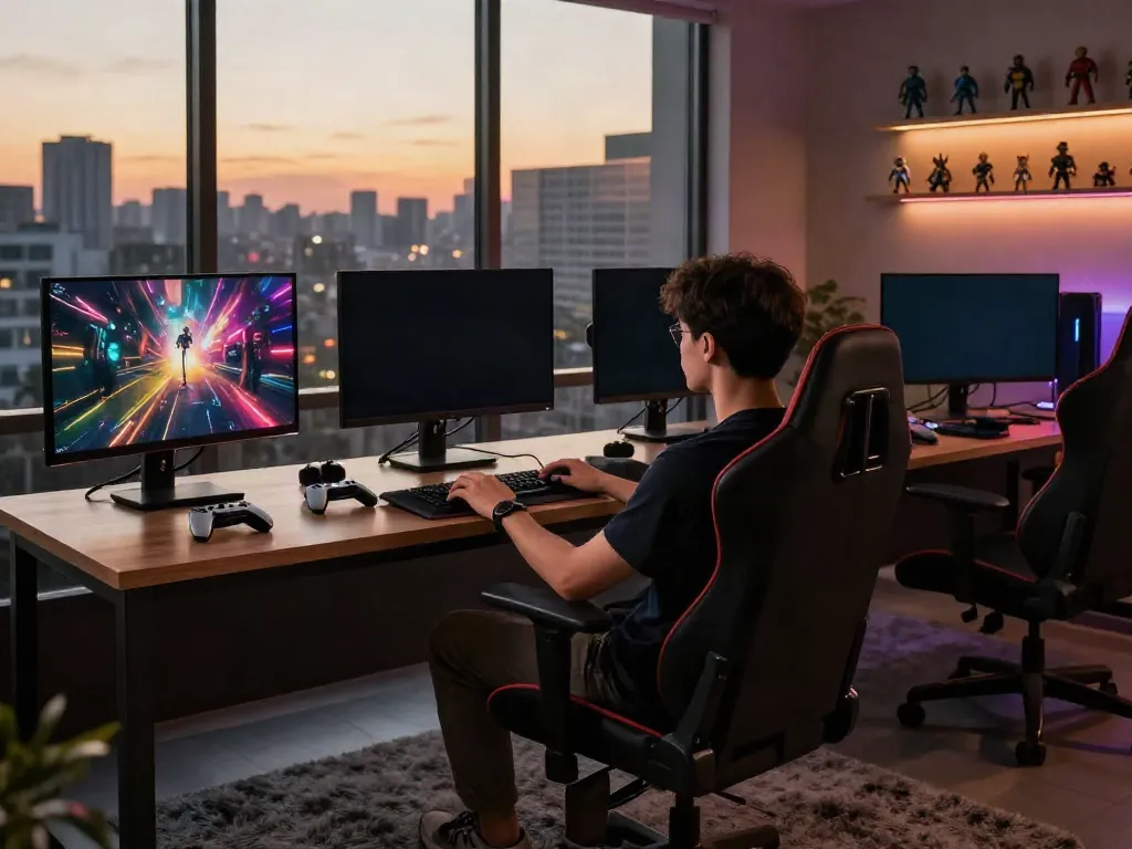 Luxury12 gaming setup showcasing immersive gaming environment and vibrant visuals.