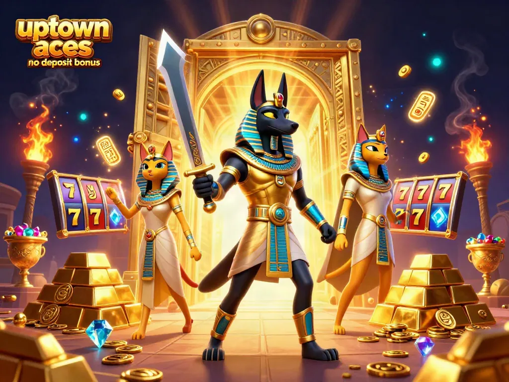 Engage with the uptown aces no deposit bonus showcased amidst a vibrant casino scene