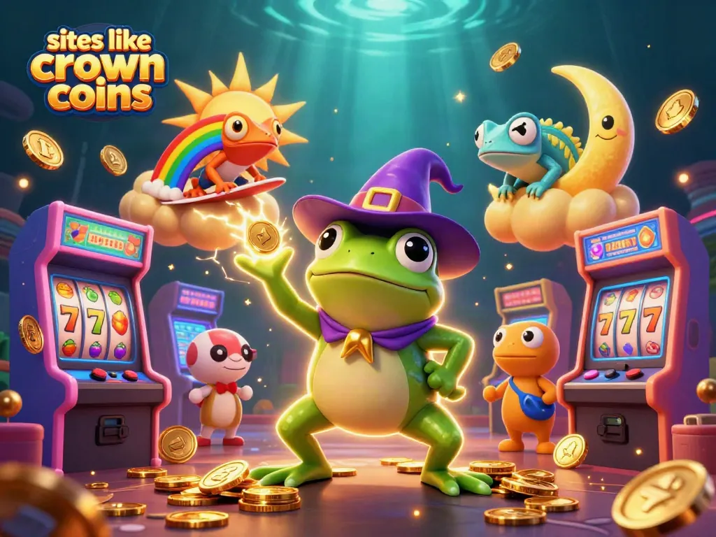 Spin golden coins in engaging scenes like crown coins at this illustrated casino