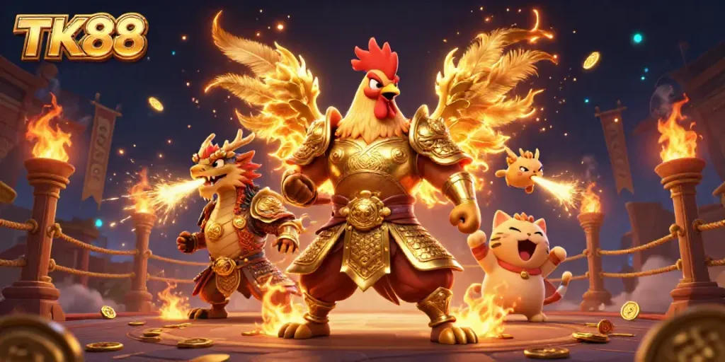 Experience excitement with the fierce TK88 warriors and rich gambling elements in a vibrant casino arena.