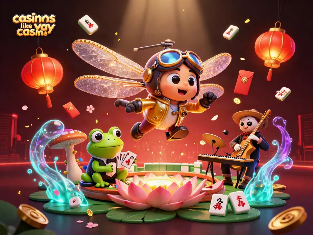 Engage with fun gaming at casinos like yay casino, featuring vibrant characters and dazzling casino elements.