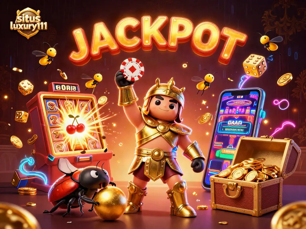 Spin the reels with situs luxury111's thrilling jackpots in an animated casino scene!